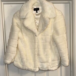 Macys Investments Cream Faux Fur Teddy Jacket